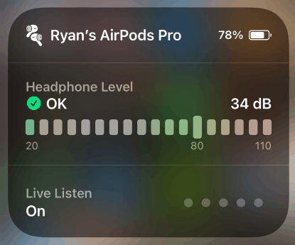 Using AirPods Live Listen